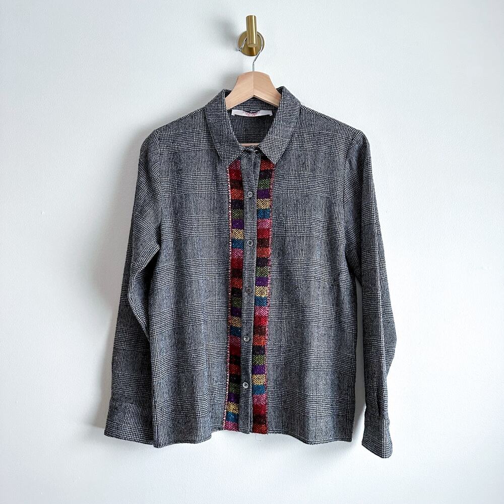 Creatures Of The Wind Wool Herringbone Embroidered Button Down Shirt